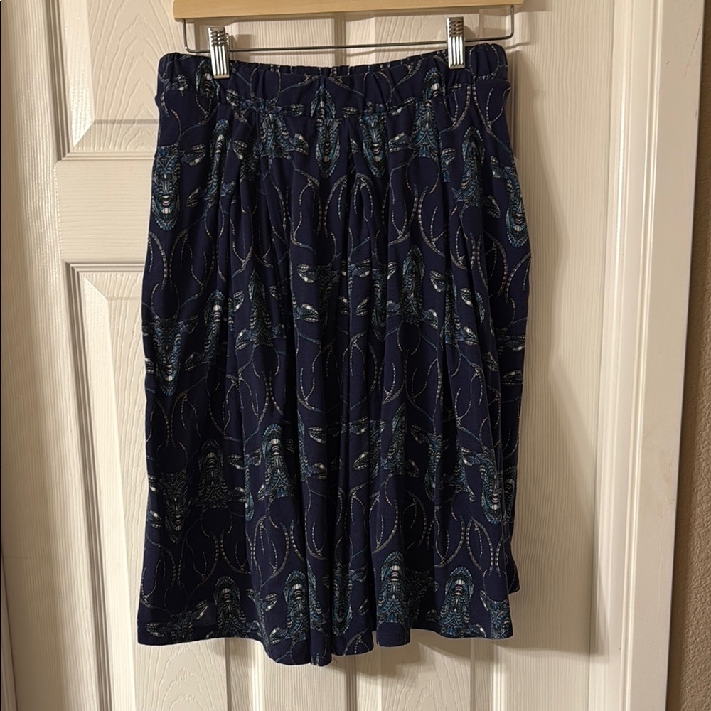 LuLaRoe Madison Navy Antler Patterned Skirt